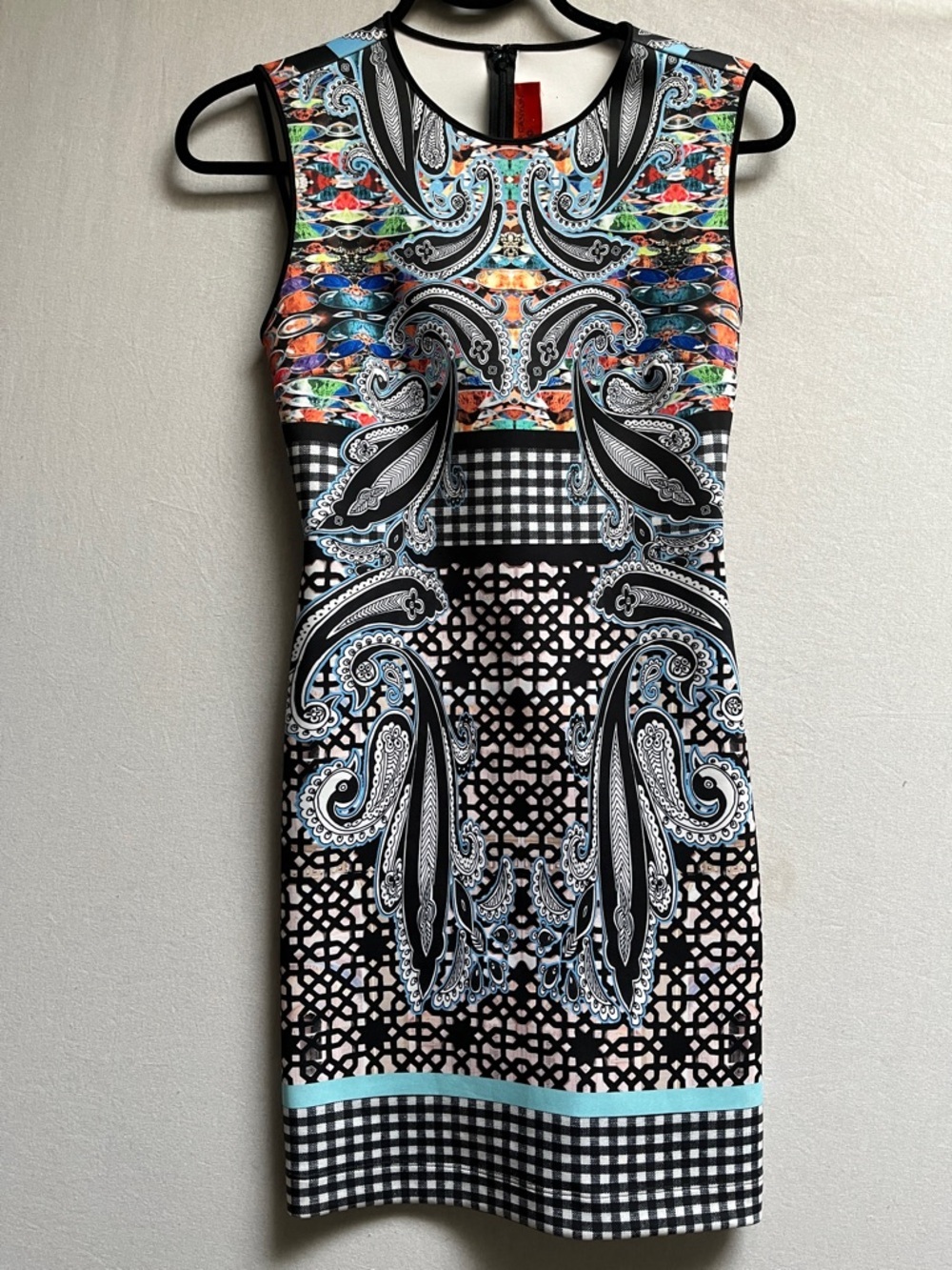 Clover Canyon Paisley Mosaic Print Bodycon Sheath Dress S